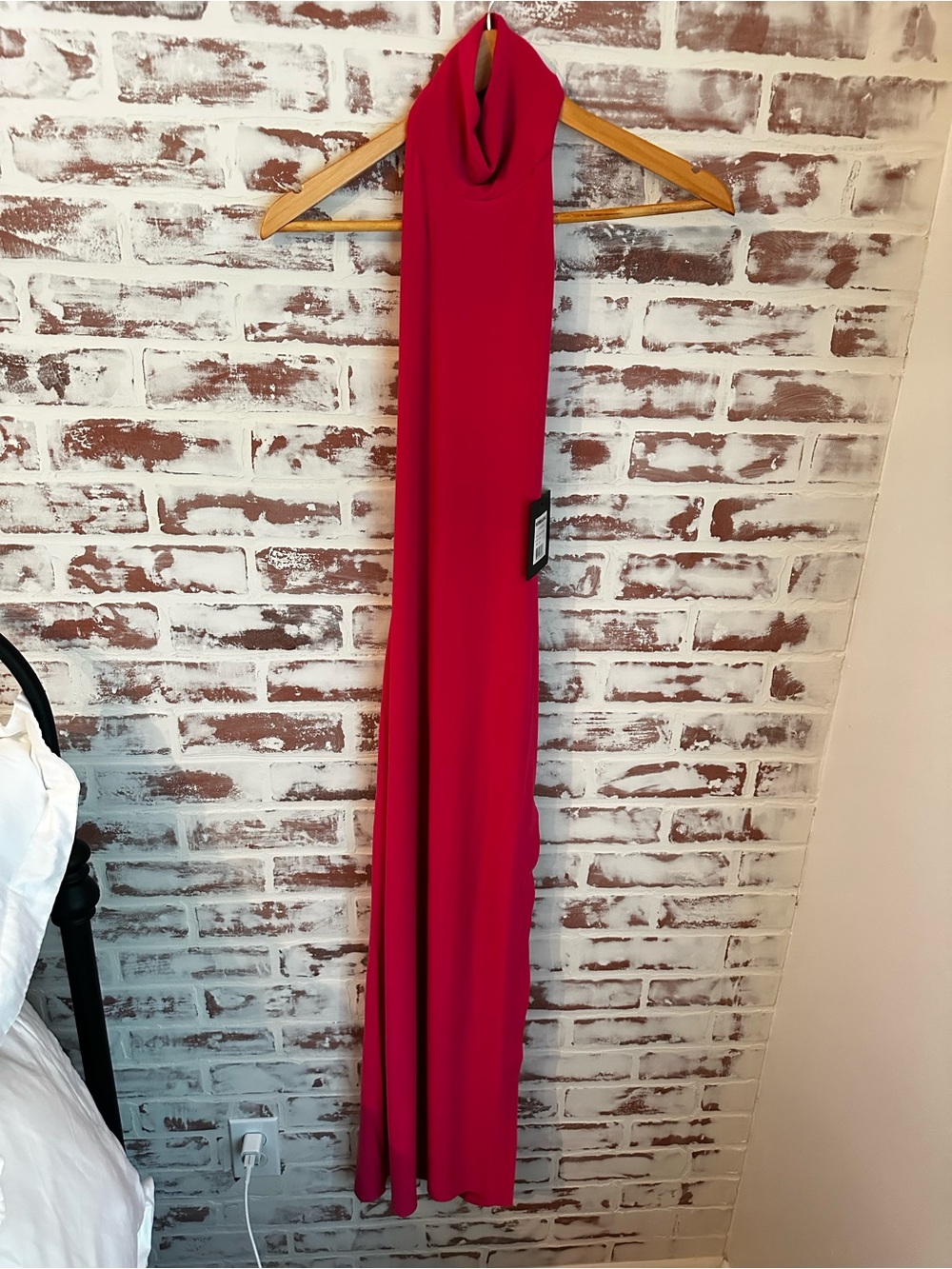 Norma Kamali Red Sleeveless Cowl Neck Maxi Dress